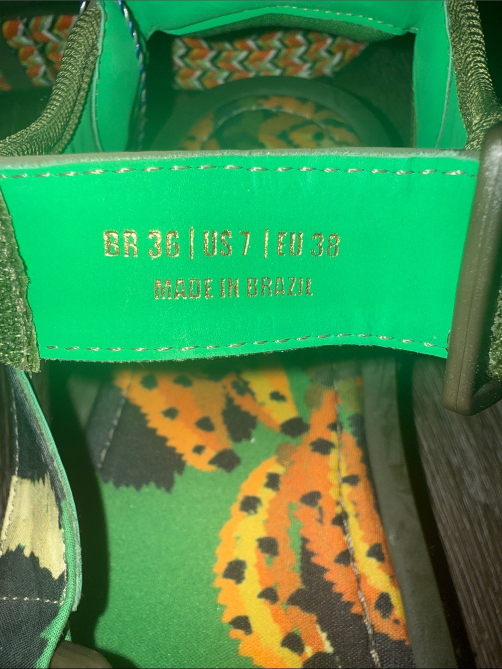 FARM Rio Vegan Green Multicolor Braided Platform Sandals - Picture 9 of 9